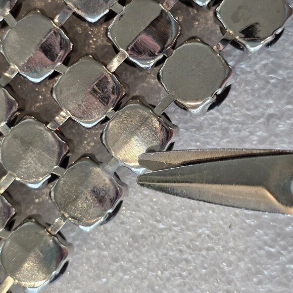 Y2K Retro Brown Rhinestone Waist Belt Multi-row Satin Tie‎ Bow Sz L XL 1X 2X - Picture 11 of 12